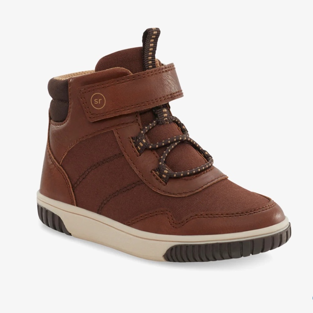 Stride Rite Brown Porter Boots with Lace-Up Design